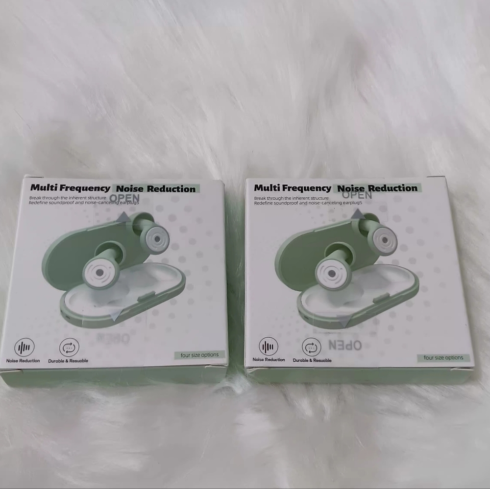 Silicone Ear Plugs Green Reusable 30dB Noise Canceling for Sleeping Studying Tra